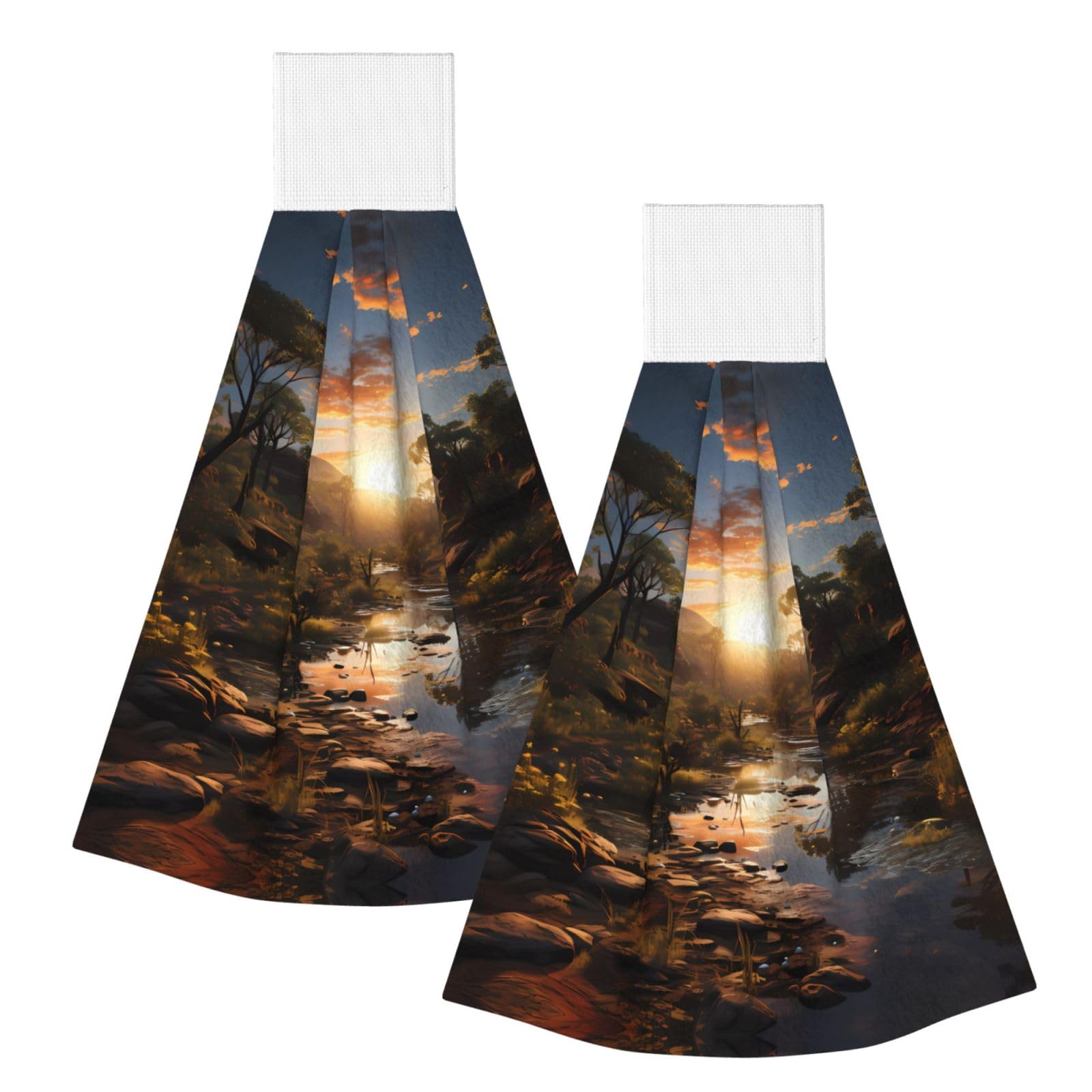 Australian Scenery Highly Absorbent Dish Towels Soft Coral Fleece Wipe