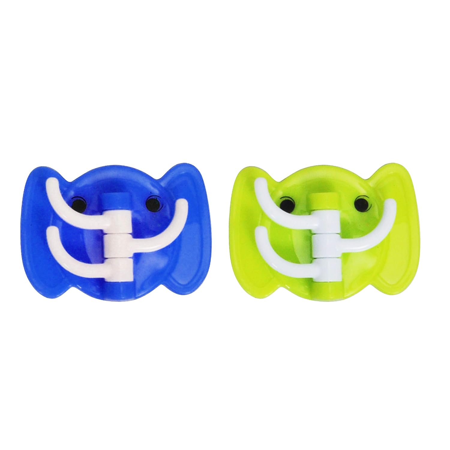 Plastic Wall Hanging Hooks Hanger Stand with 2 Hooks, 2 Piece (Green