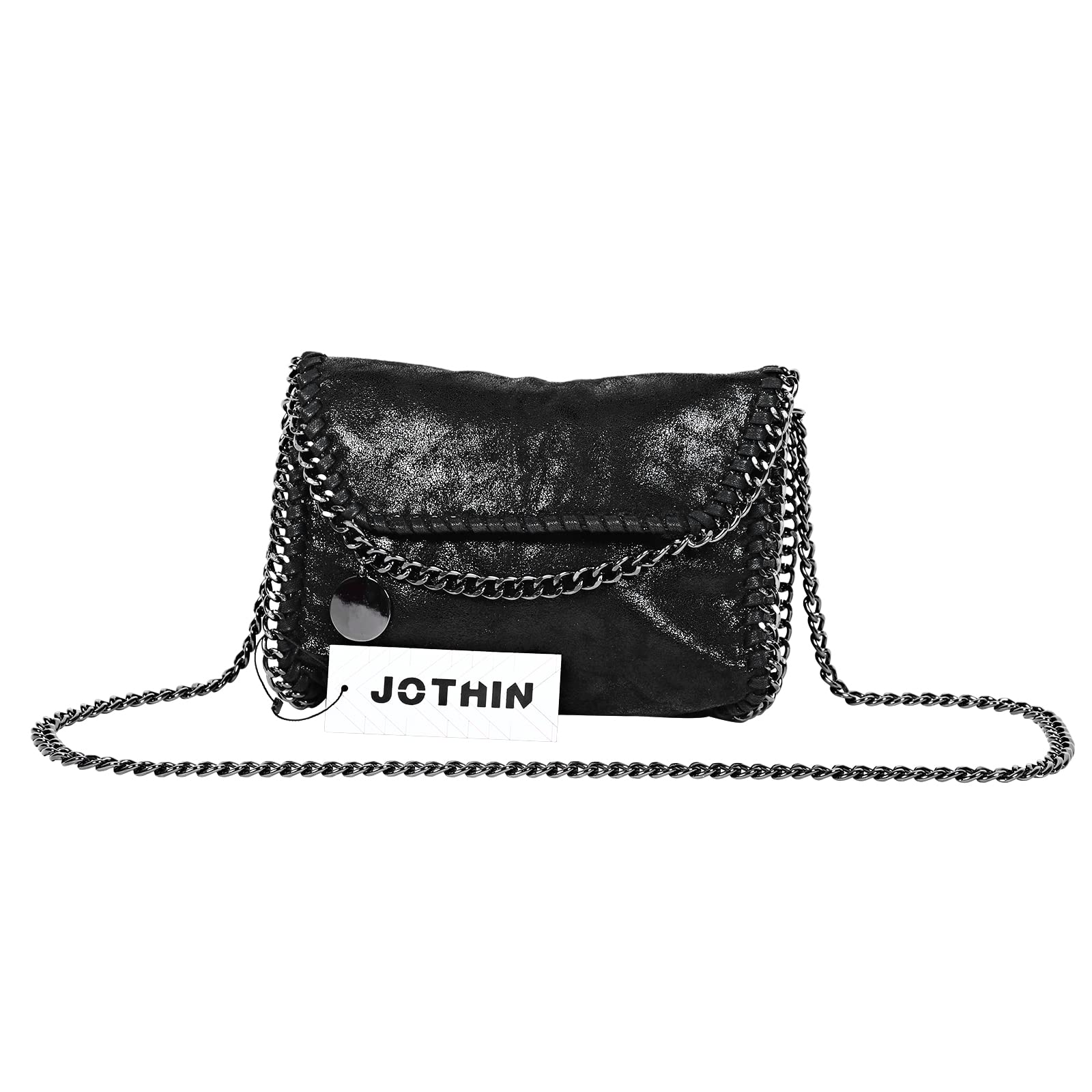 wewo Shoulder Bag Small Purses and Handbags Chain Strap Crossbody Bags for Women(Black)