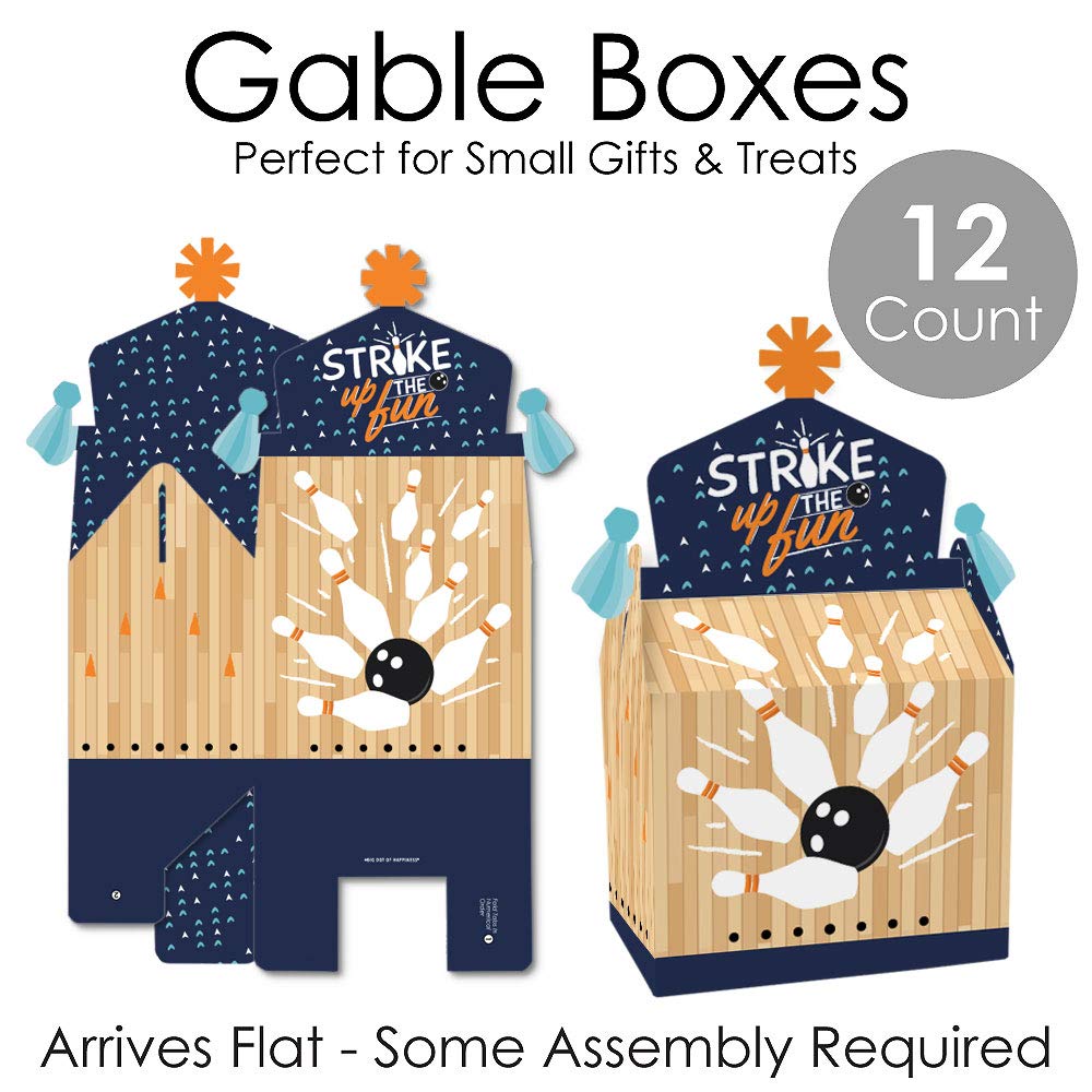 Strike Up the Fun - Bowling - Caja de golosinas para fiestas de cumpleaños o baby shower, juego de 12 5