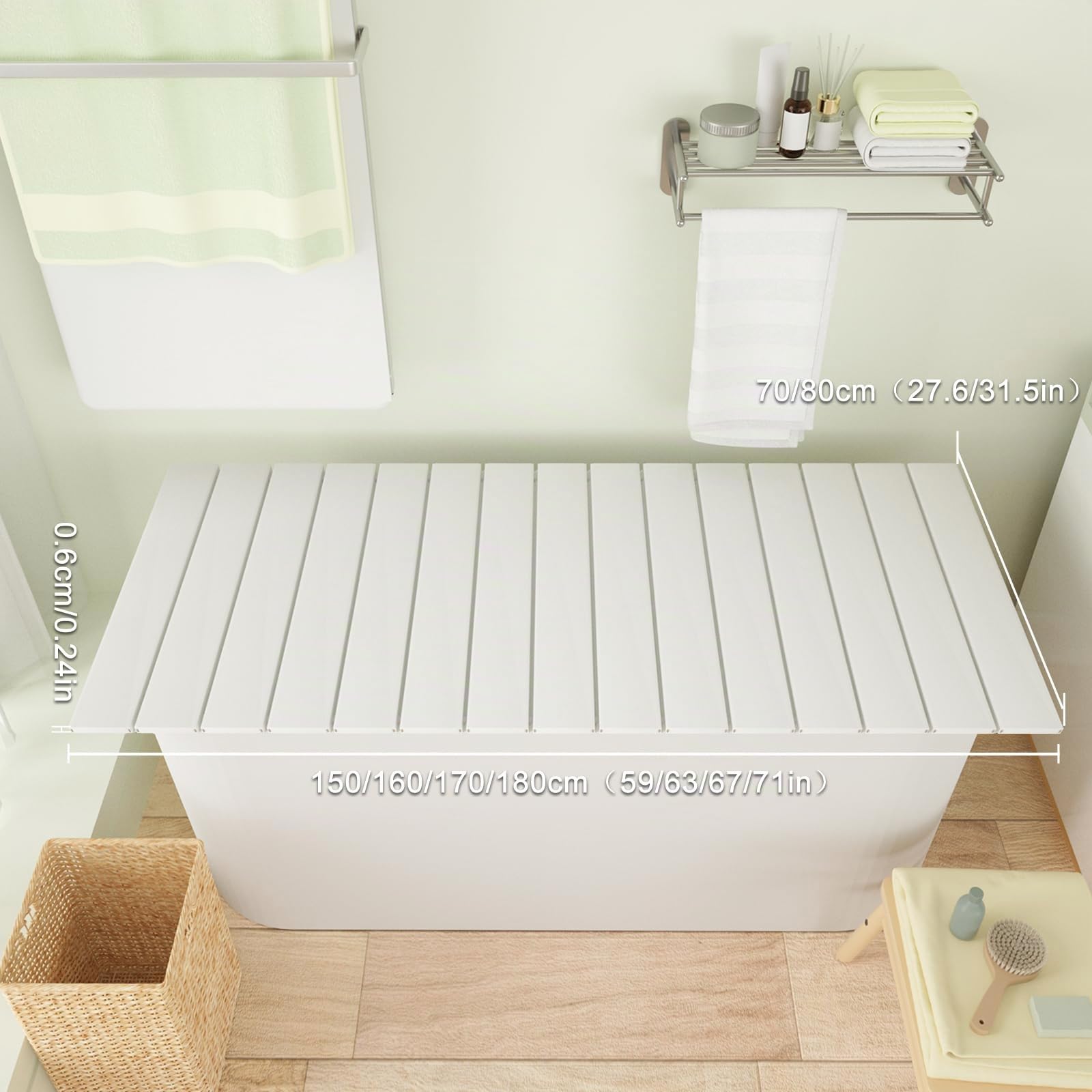 HIYOUGO Badewannenabdeckung, 180 × 80cm Faltbare Badewanne, Wasserdicht Staubdicht, für Haus Badewannen Badezimmer