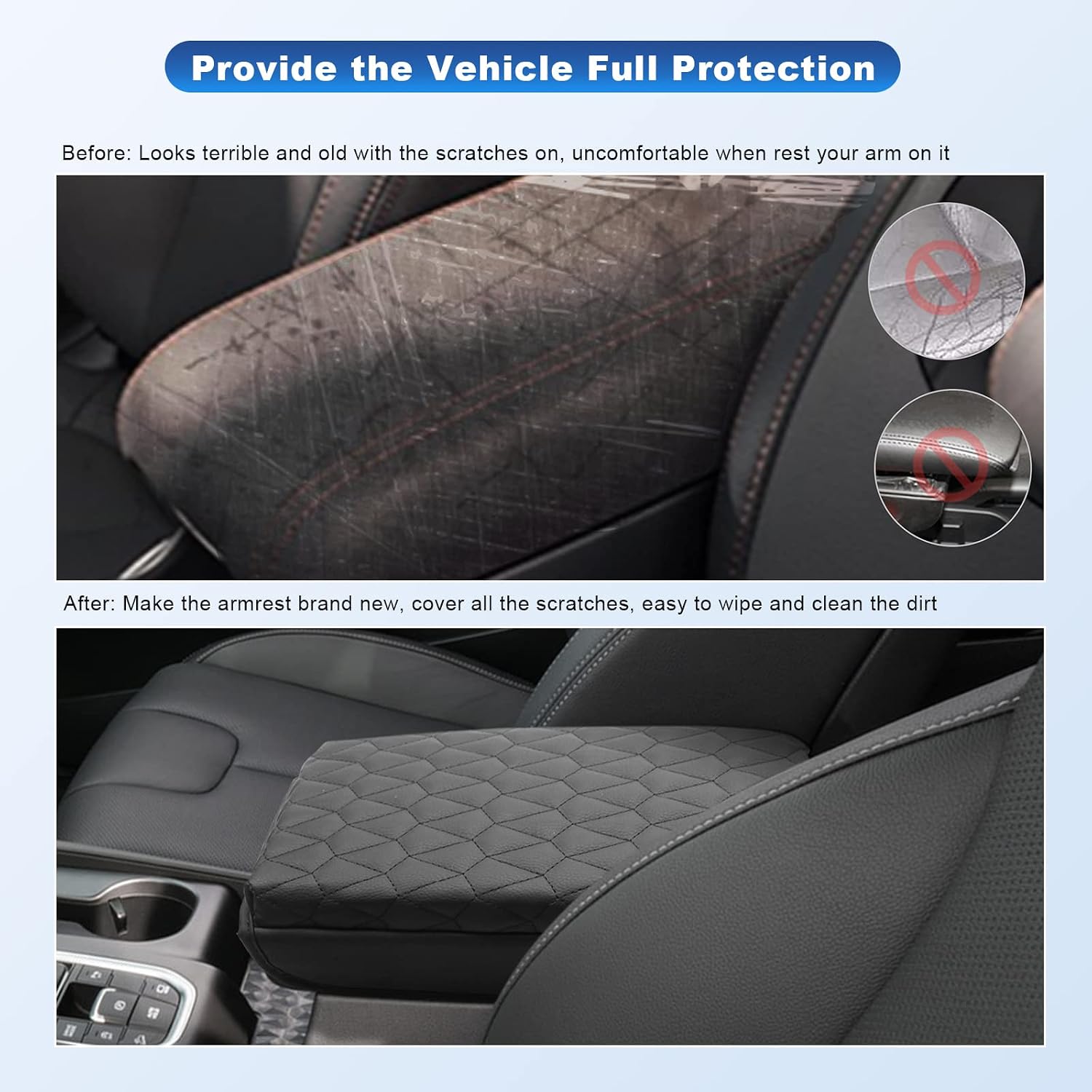 CDEFG for 2020-2023 Hyundai Santa Fe Center Console Cover for 2020 Hyundai Santa Fe Accessories Armrest Cover 2020 Santa Fe Middle Console Pad Santa Fe (Black for 2020 Santa Fe) image 4