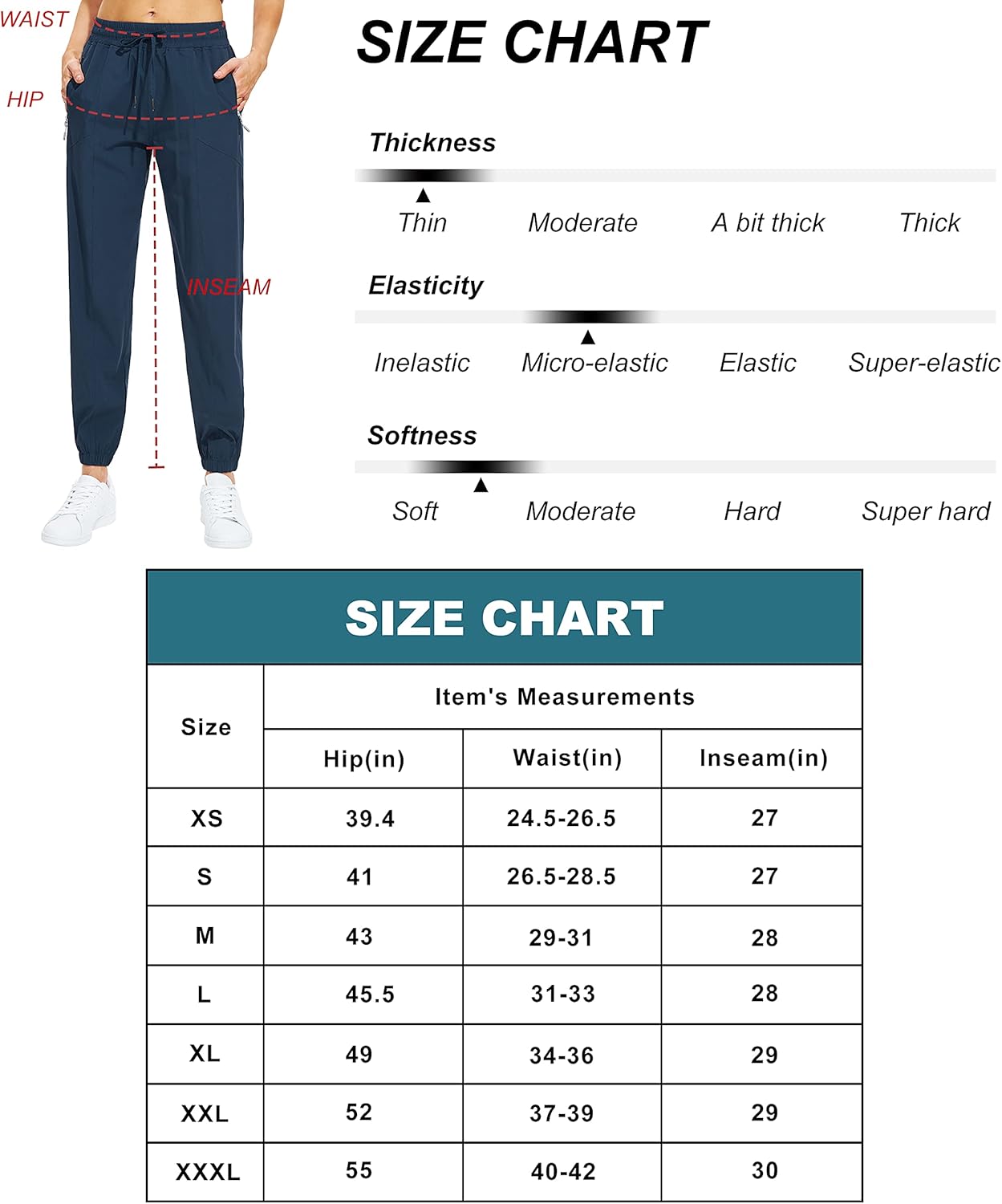 Libin Women's Lightweight Joggers Pants Quick Dry Running Hiking Pants Athletic Workout Track Pants with Zipper Pockets : Clothing, Shoes & Jewelry