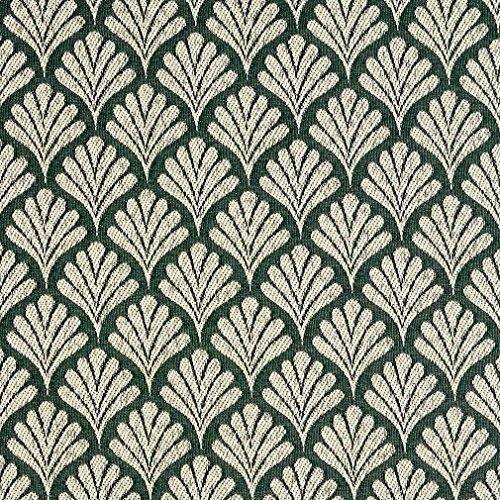 Green Fan Jacquard Woven Upholstery Fabric by The Yard - SKU: Amanda Alpine