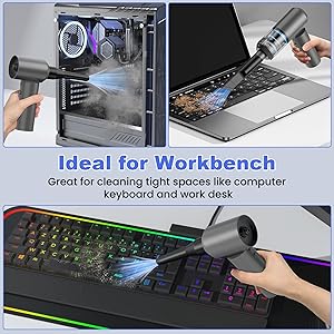 JYNSROU Car Vacuum Portable Cordless with 16000PA Ultra Suction 4-in-1 Foldable Air Duster & Brushless Motor Rechargeable Handheld Vacuum for Pet Hair, Car Seats, Home & Office Cleaning