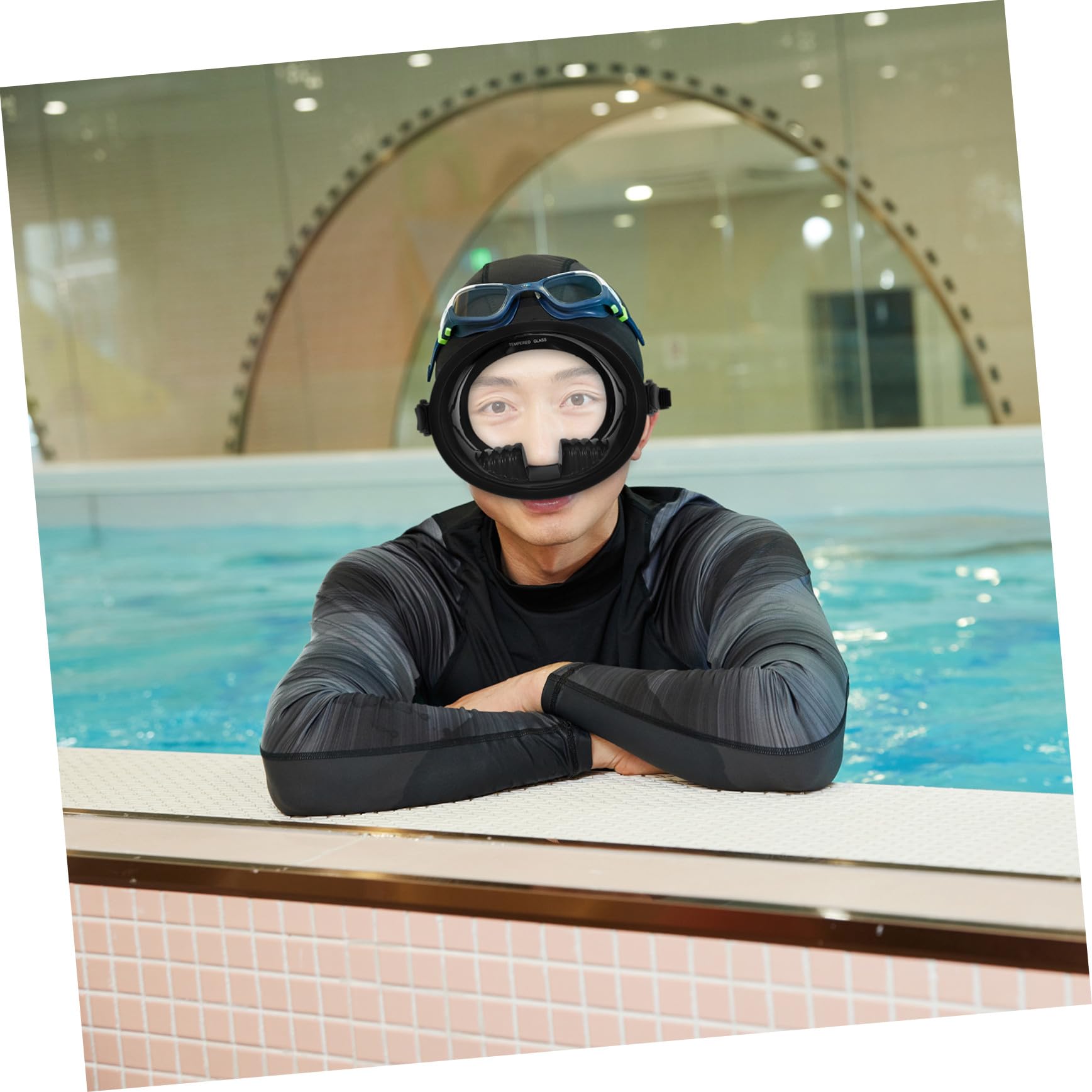 Maschera da Immersione Panoramica Anti-fog in Silicone 1 Pz | Lente in Vetro Temperato, Nero, per Nuoto e Snorkeling, Chiusura a Tenuta Contro le Infiltrazioni