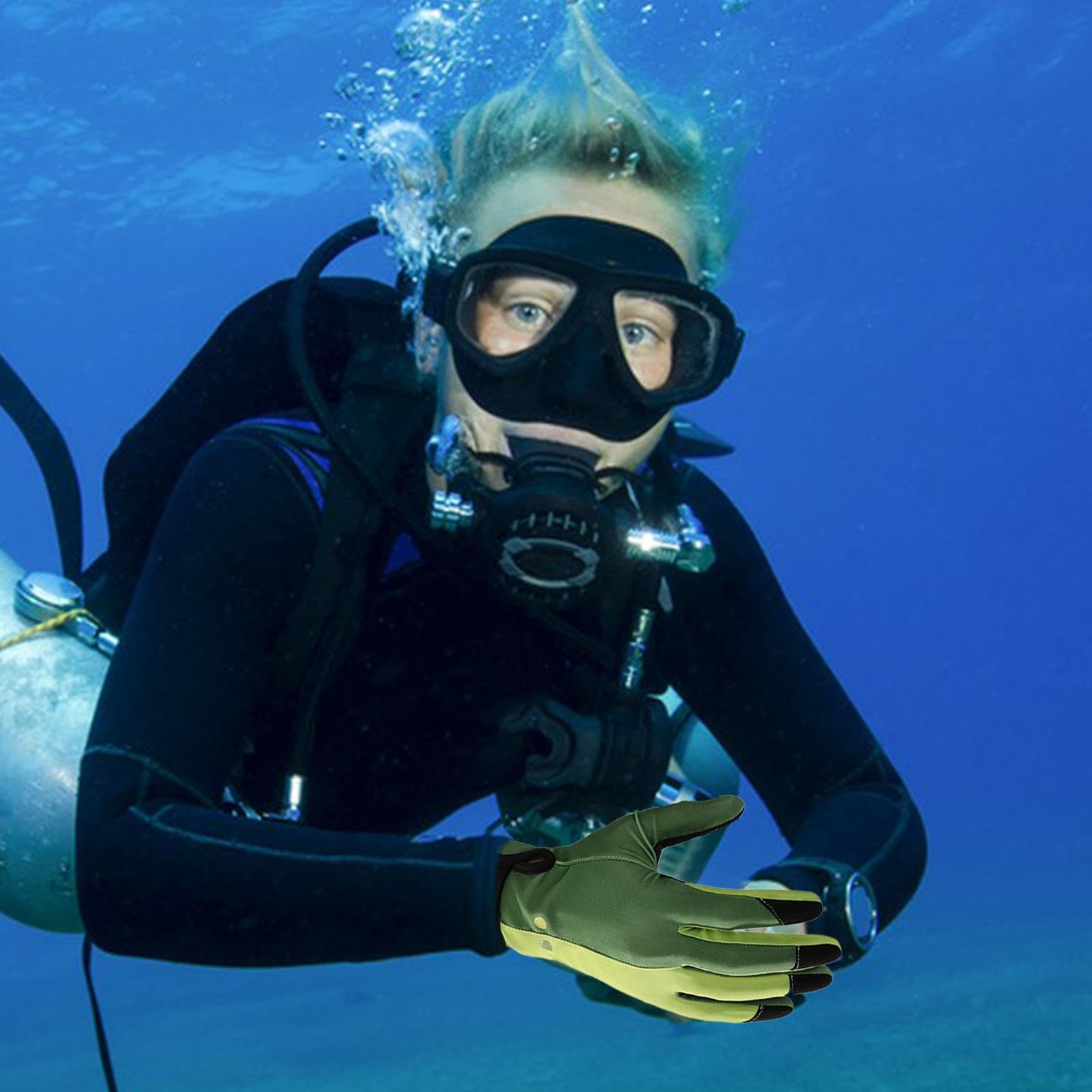 Guanti da nuoto resistenti all'acqua per donne e uomini, guanti termici antiscivolo per immersioni per canottaggio, surf, sport acquatici, pesca subacquea, snorkeling, terra e mare, doppio uso, per