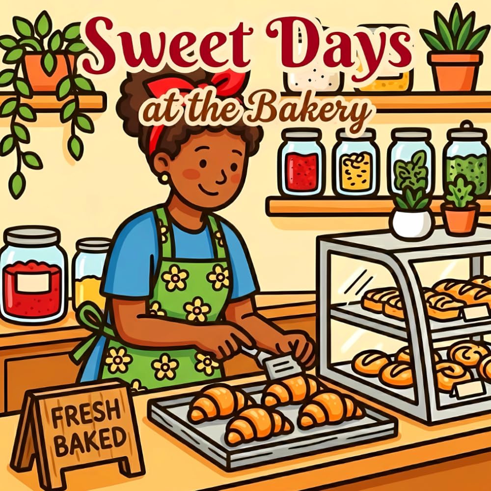 Sweet Days at the Bakery: Bold and Easy Relaxing Cozy Bakery Scenes Coloring Book (Peaceful Days Coloring Books)