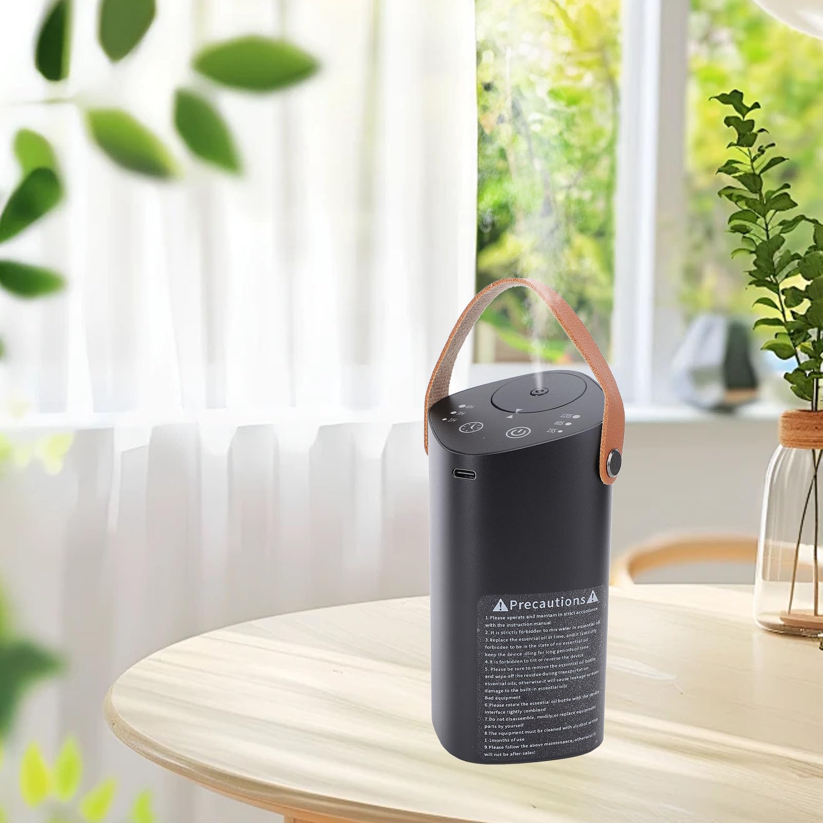 Wasserloser Diffusor für ätherische Öle, Aluminium, leise, tragbar, Auto-Duftdiffusor, Aromatherapie-Maschine mit Timer für Schlafzimmer, Büro