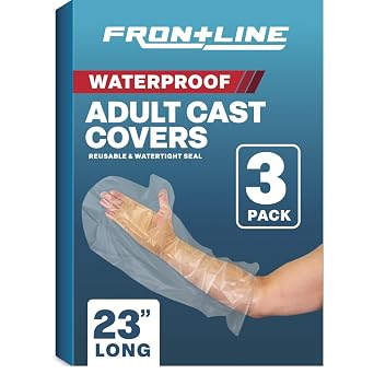 3 Pack Waterproof Cast Covers for Shower Arm, Half Arm 23in Watertight Seal