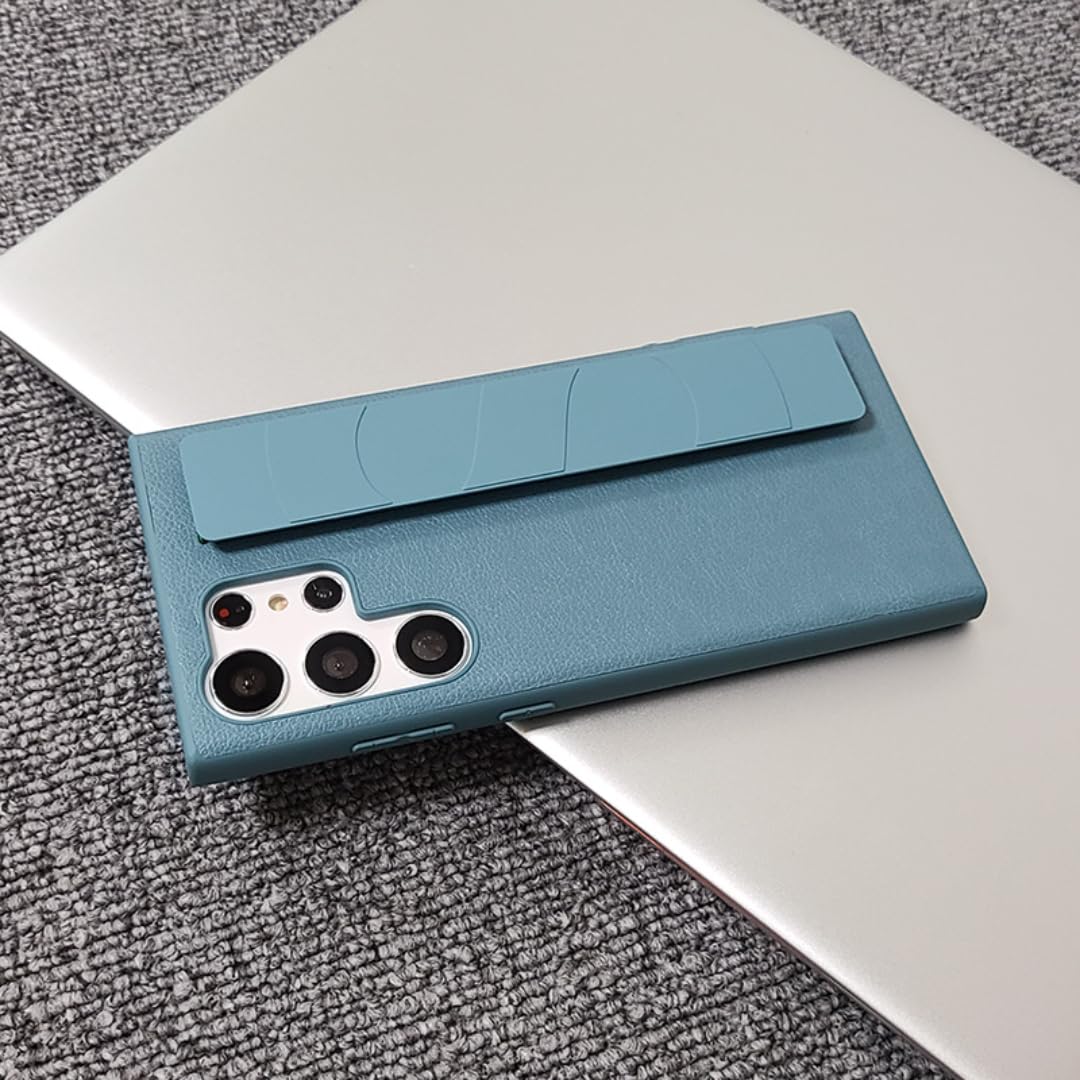 Coque Samsung S23 Plus de luxe avec cordon de maintien premium couleur bleu lac