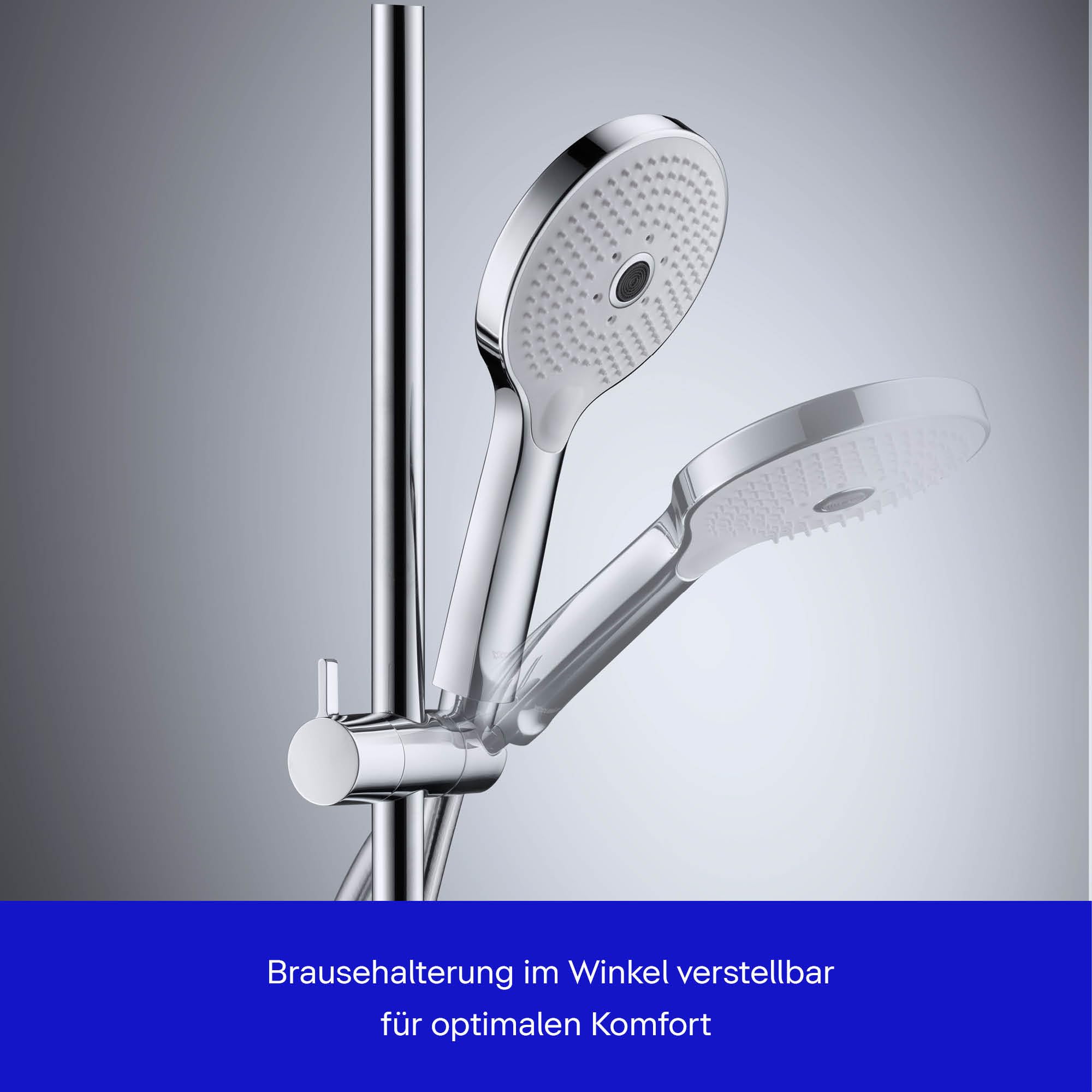 Duravit Universal Duschstange, Brausestange mit höhenverstellbarer Handbrausehalterung, variable Duschstange (700 mm), Chrom