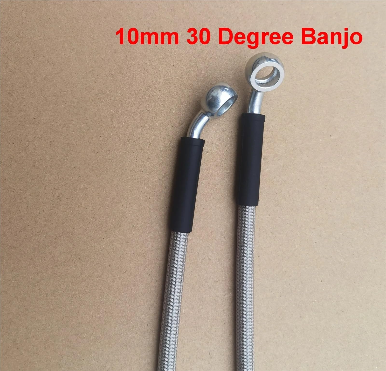 rura hamulcowa 1 para 30 stopni 10mm Banjo i żeńskie M10x1 Conv Swivel ze stali nierdzewnej w oplocie hydraulicznym-wąż hamulcowy(Overall L 350MM)