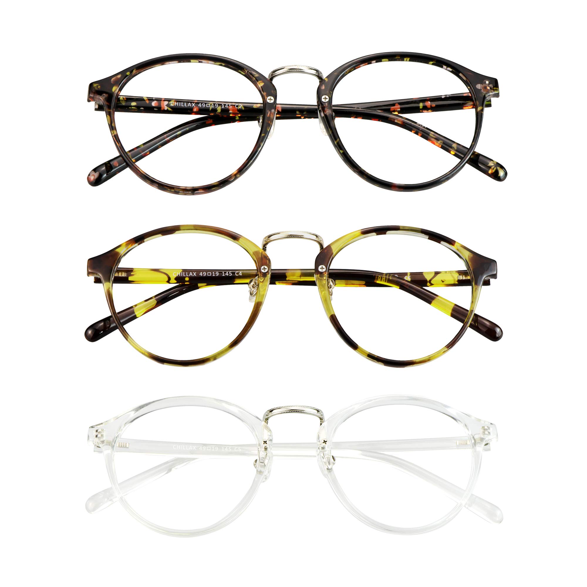 Blue Light Blocking Glasses 3 Pack Square Frame Computer Gaming Reading Glasses Men Women Anti Eyestrain