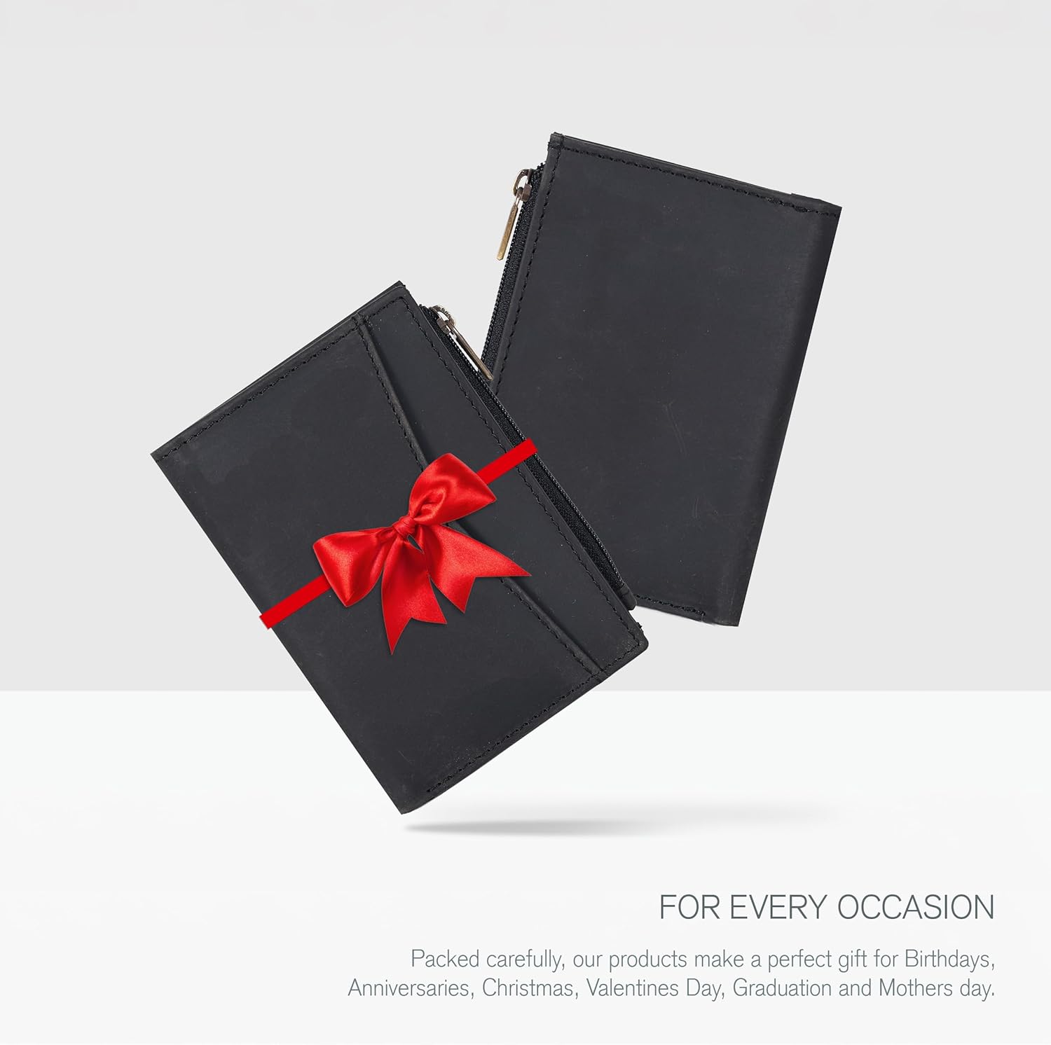 Oak Leathers Leather Wallet For Women - Small RFID Coin Purse Credit Card & ID Holder for Ladies, Gift for Women's, Bifold Wallets (Crazy Horse Black) - Image 5