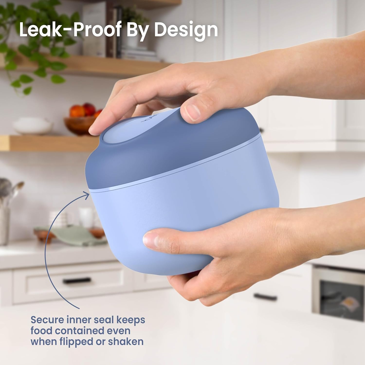 Bentgo Bowl - Insulated Leak-Resistant Bowl with Snack Compartment, Collapsible Utensils and Improved Easy-Grip Design for On-the-Go - Holds Soup, Rice, Cereal & More - BPA-Free, 21.2 oz (Slate) - Image 6