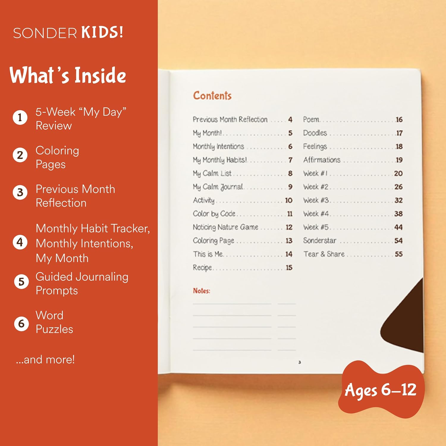 Sonder Kids Wellness Journal: Calm, Guided Activity Journal, Ages 6-12 image 2