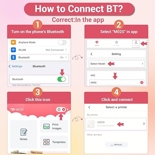 Miniatura 5 de Mini impresora de calcomanías, bolsillo Bluetooth con 1 rollo de papel, fabricante de calcomanías térmicas sin tinta compatible con iOS y Android,