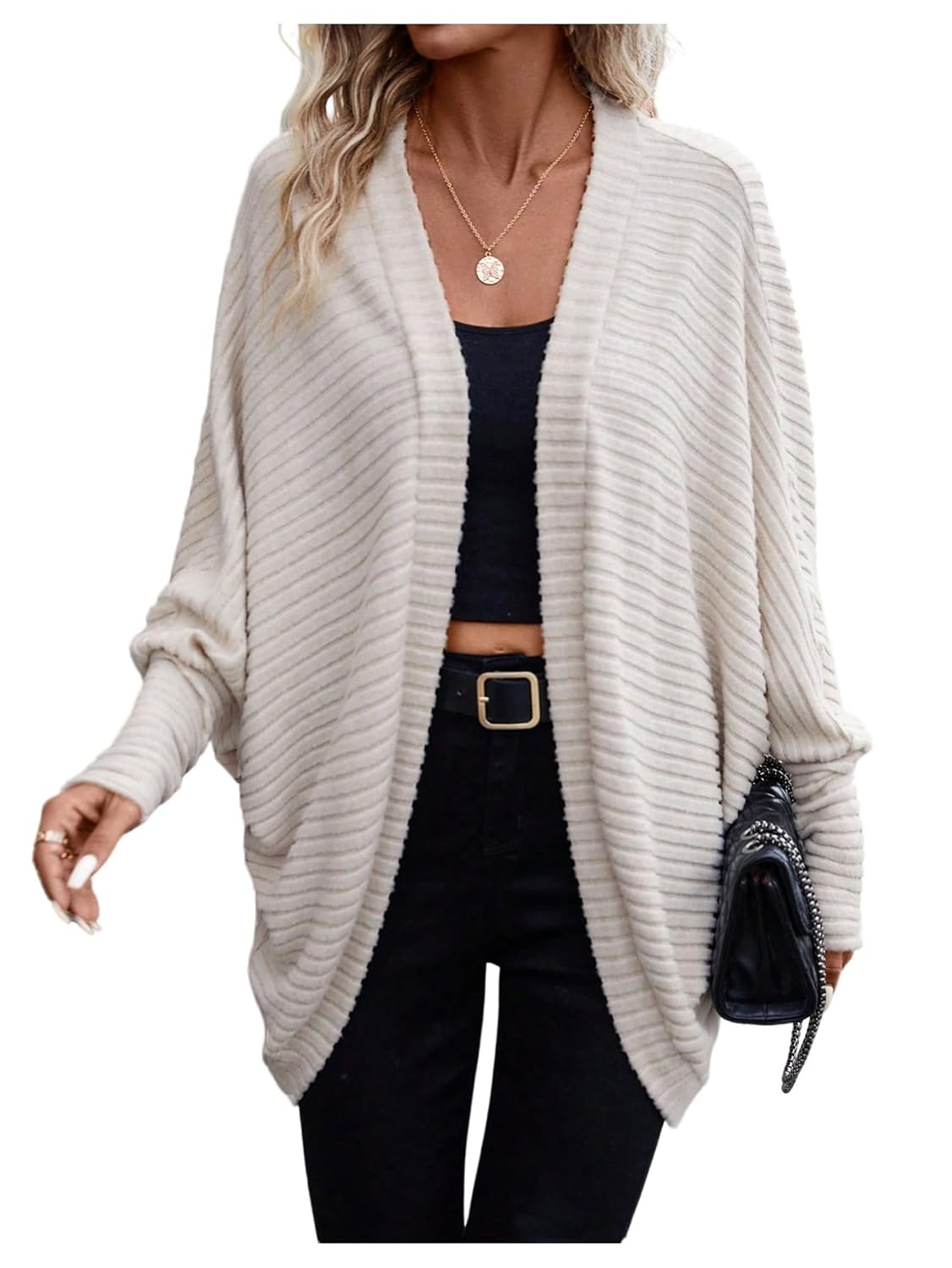Verdusa Cardigan For Women Cozy Fall Dolman Sleeve Open Front Cardigans Sweaters Winter Clothing