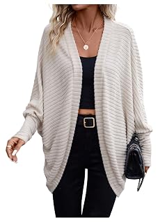 Verdusa Cardigan For Women Cozy Fall Dolman Sleeve Open Front Cardigans Sweaters Winter Clothing