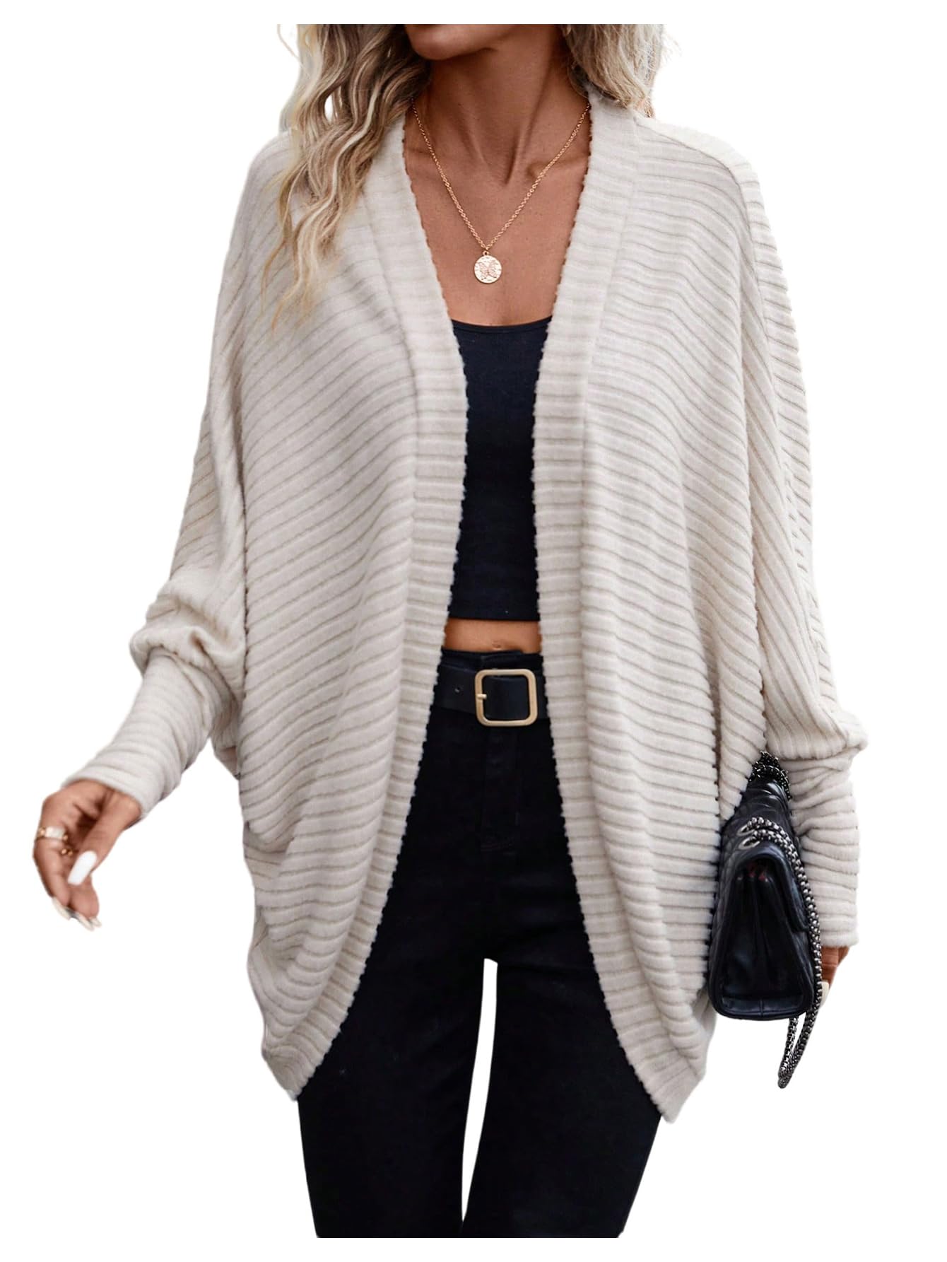 Verdusa Cardigan For Women Cozy Fall Dolman Sleeve Open Front Cardigans Sweaters Winter Clothing