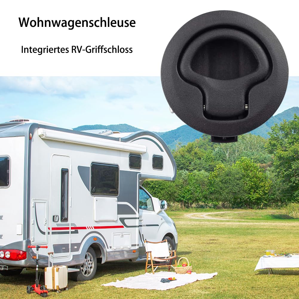4 Stück Push Lock Schloss Wohnmobil, Klappenschloss Möbelschloss, Einlassgriffschloss, bündige Luke, Schließfach, Schrank, Zuglift, Lukenriegelschloss für Wohnmobil, Wohnwagen, Marine, Boot