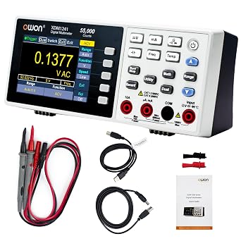 Protable Bench Multimeter with 3.5 Inch 55,000 Counts True RMS Ultra-light Digital Multi Tester for Labs, Factories XDM1241