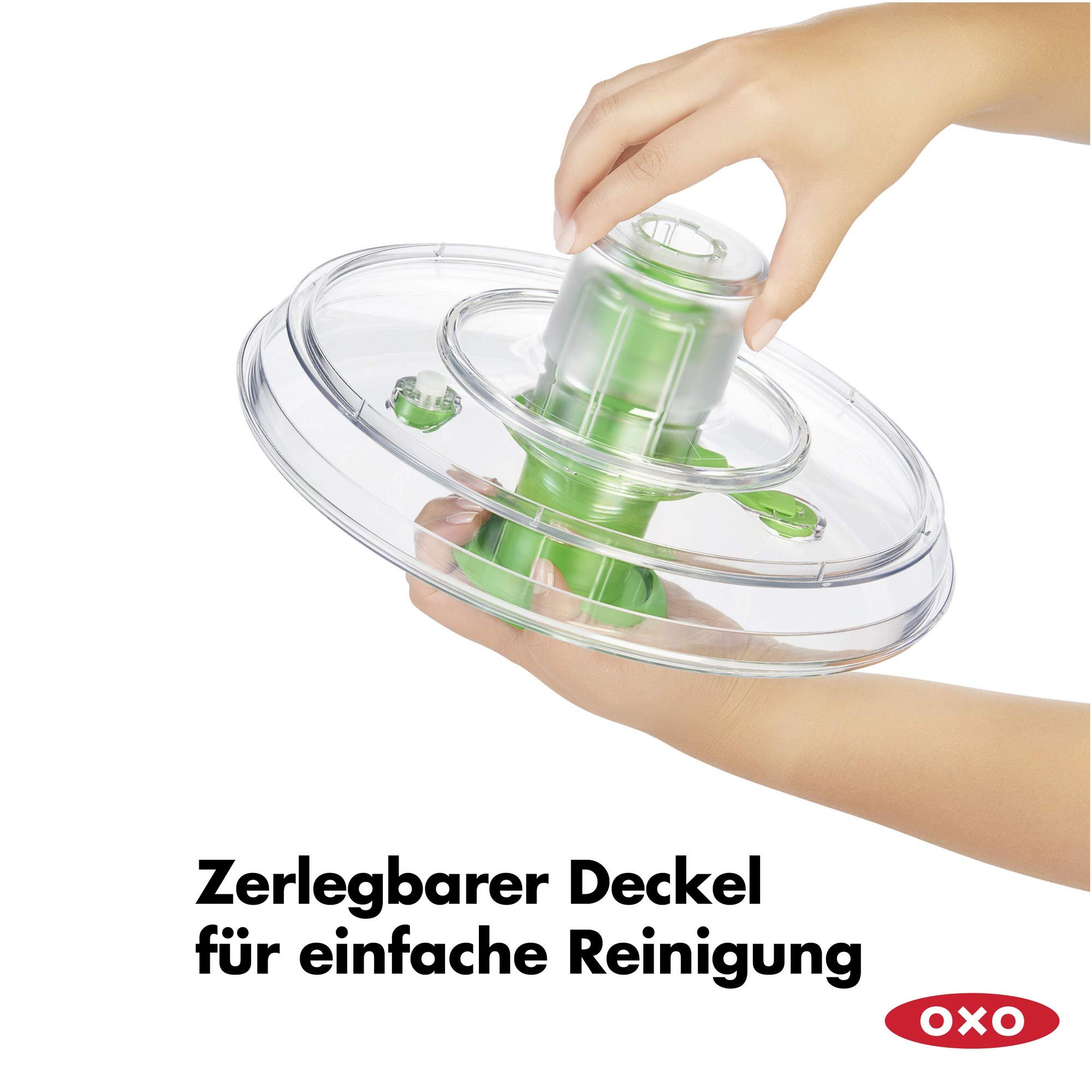 OXO Good Grips Salatschleuder mit Sieb und Deckel, grün – zum Trocknen von Salat