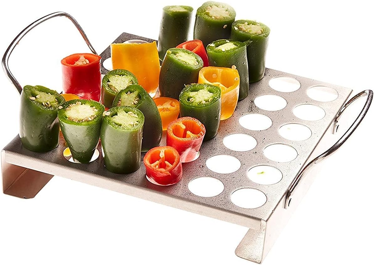 BBQ-Aid Jalapeno Grill Rack with Handles - Easy to Pick Up - Grilling Roaster, Great Taste - for Your Barbecue or Oven, Works Well with Other Peppers and Chicken Wrings or Legs : Patio, Lawn & Garden