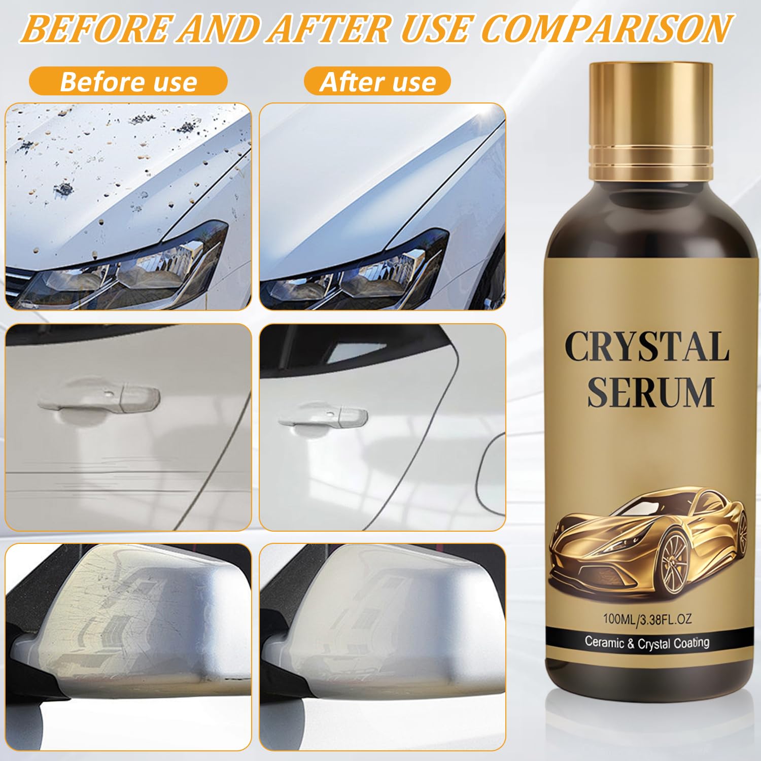 2PCS 100ML PTZ Crystal Serum – Advanced Graphene Ceramic Coating for Cars,9H Graphene Coating for Auto Car Detailing, High Gloss Crystal Coating for Car Lovers & Detailers — view 2