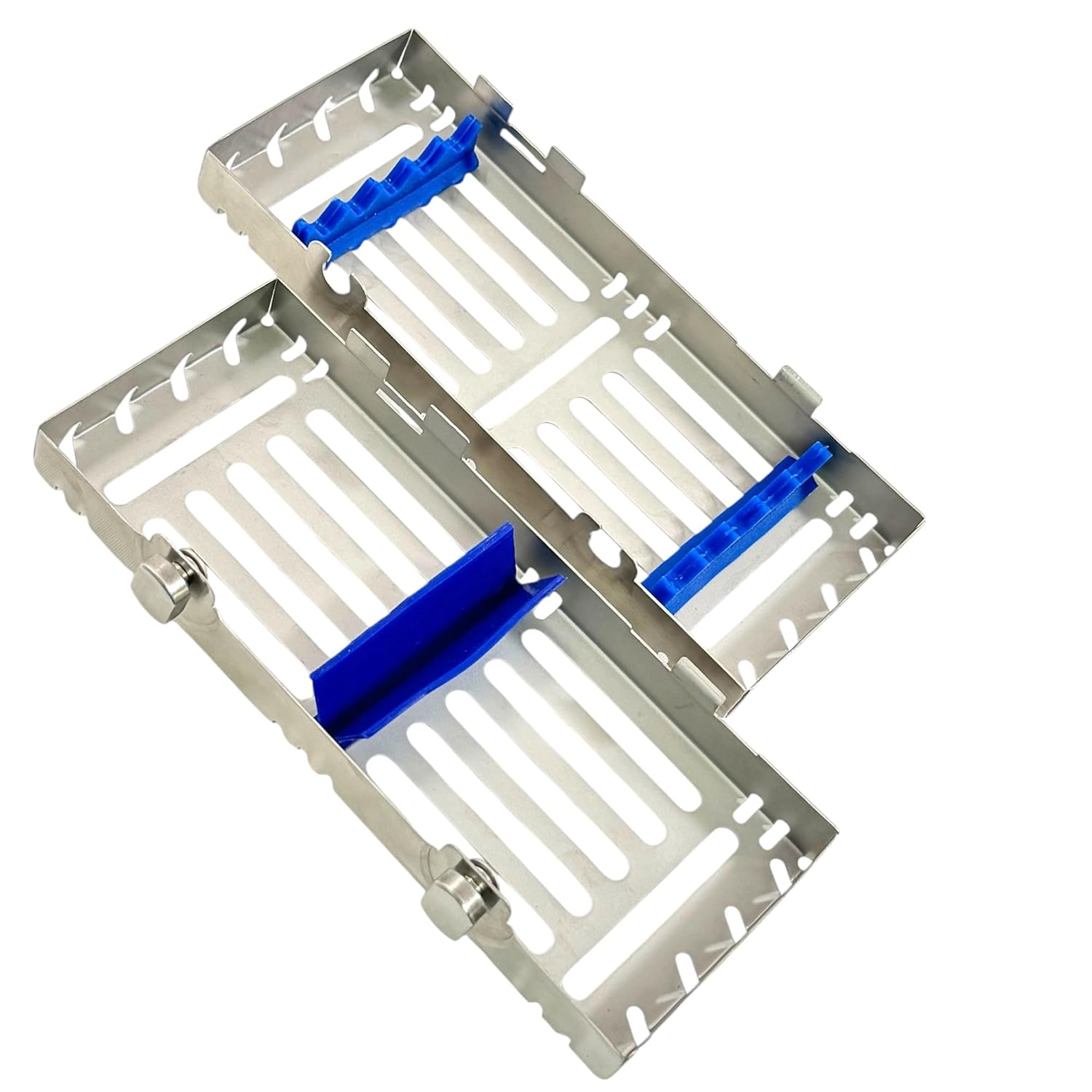 Premium Heavy Duty Sterilization Cassette Tray – Holds Up to 5 Instruments – Double Button Lock Rack Box – Dental Surgical Lab Use – Autoclavable – 7.25" x 2.75" x 1.25"