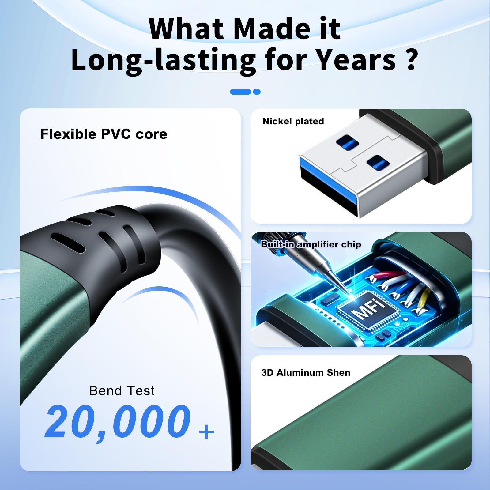 Kumiho Kabel USB 3.0 męski na męski typ A do A do transferu danych, obudowy dysków twardych, chłodnicy laptopa, odtwarzacza DVD, koncentratora USB