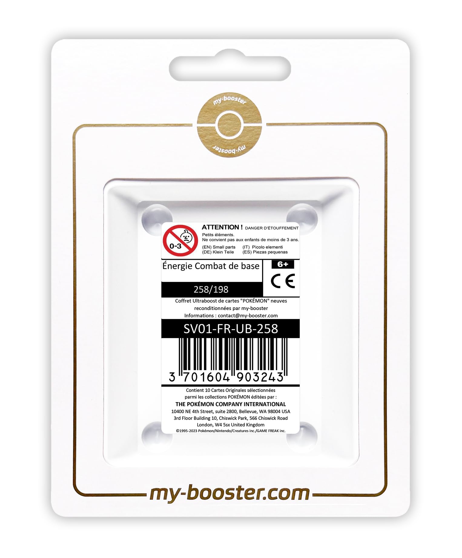 Energy Battle Base 258/198 Energy Secret Gold – Ultraboost X Scarlet and Purple 01 – Box of 10 French Pokémon Cards Toys
