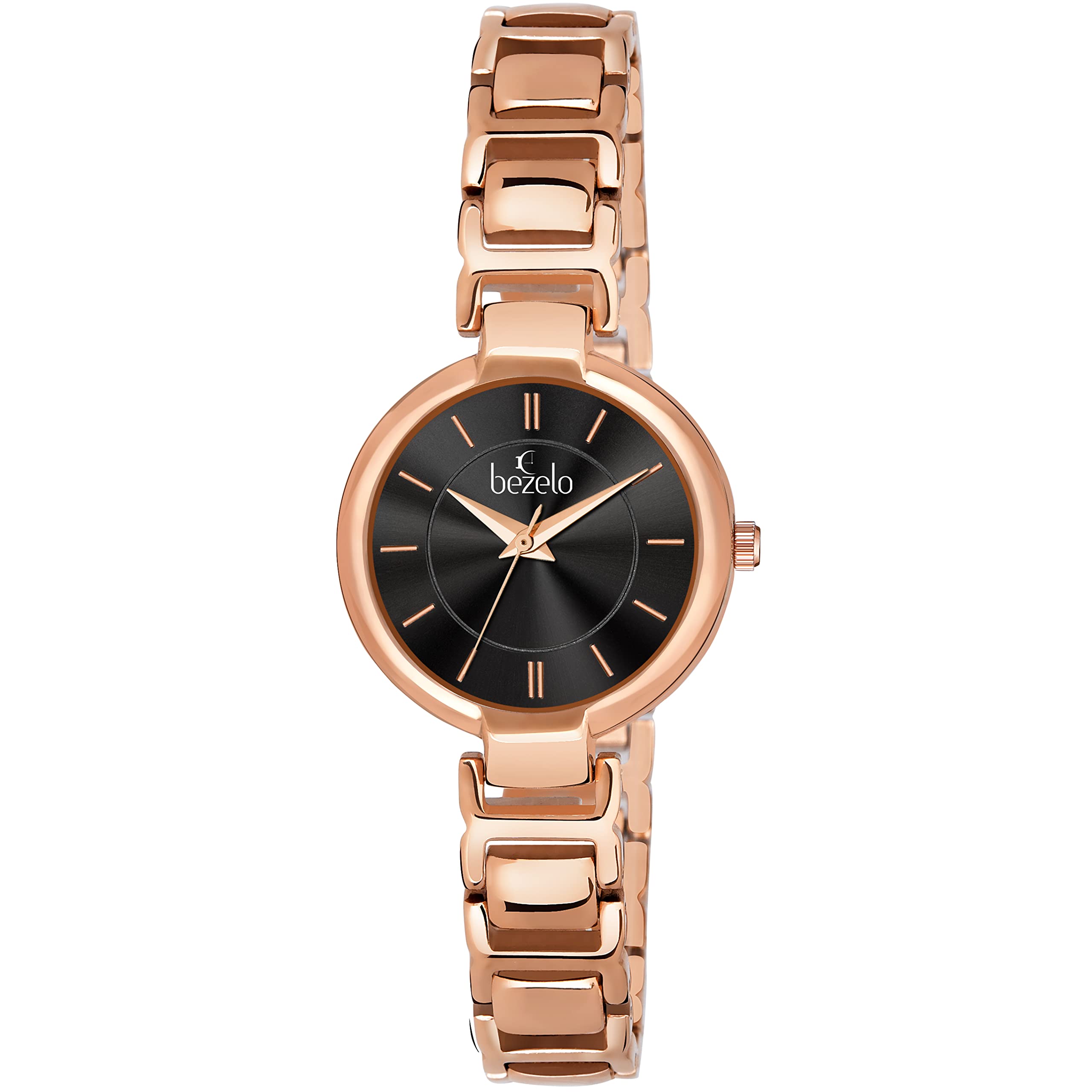 BEZELO Analog Rose Gold Round Dial Wrist Watch for Women and Girls (Black) (B09PGRWFWW) Amazon Price History, Amazon Price Tracker