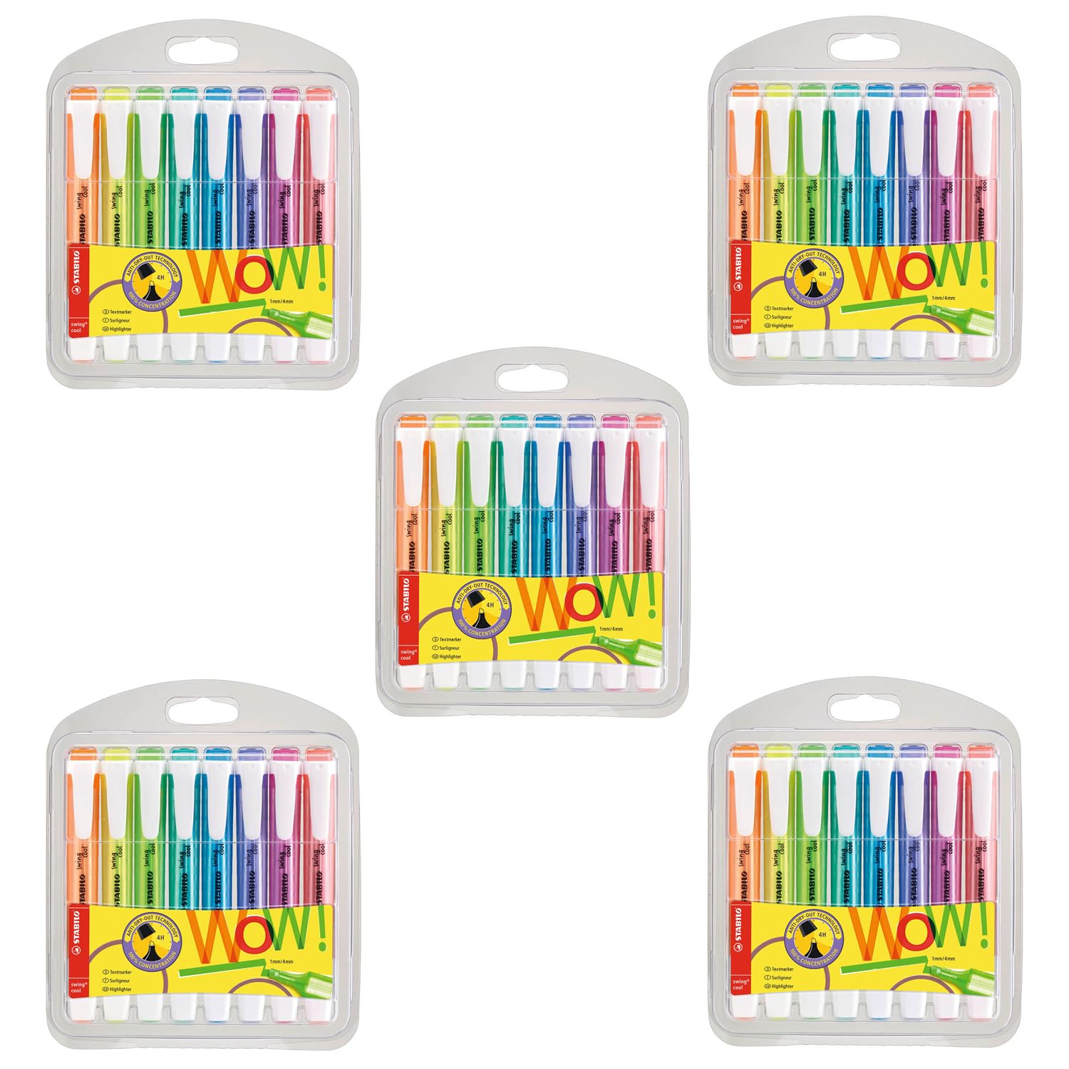STABILO Textmarker Swing Cool – 5 x 8 Stück