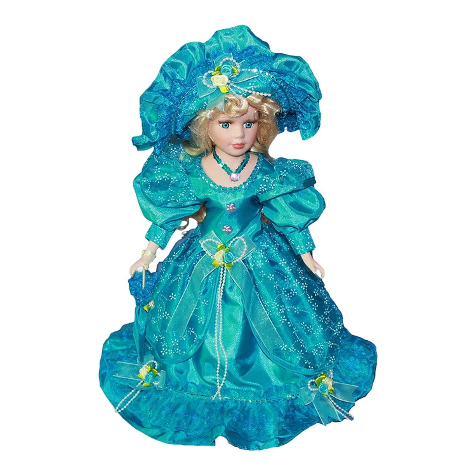 KiBcsLic Miniature Porcelain Figure Dress Up Porcelain Doll for Decoration Birthday