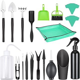 Hysagtek Succulent Tools Set, 26 Pcs Mini Garden Hand Transp