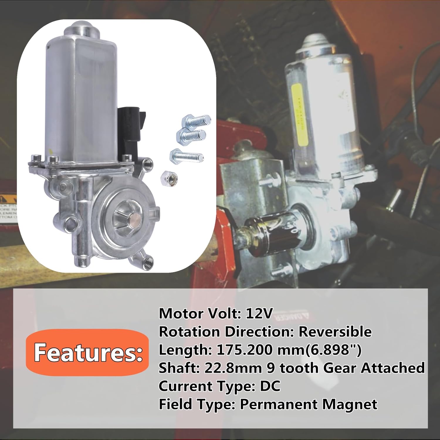 Snowblower Chute Motor Crank Motor 52423300 Replacement for Ariens MTD YardMan Cub Cadet Snowboss White - 953-0912A 924-0249B 724-0249B 853-0912A