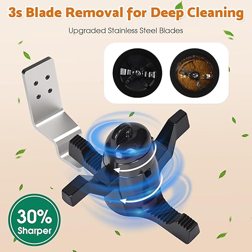 Miniatura 9 de Compostador eléctrico de 4 litros para cocina, contenedor de compostaje inteligente para encimera de interior con temporizador, cuchillas de