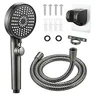 RV Shower Head with Hose, High Pressure Handheld RV Shower Head Replacement with On Off Switch,5 Modes,Power Jet, Camper Shower Head for RV,Travel Trailer,Motorhome,Boat RV Essentials,Gray