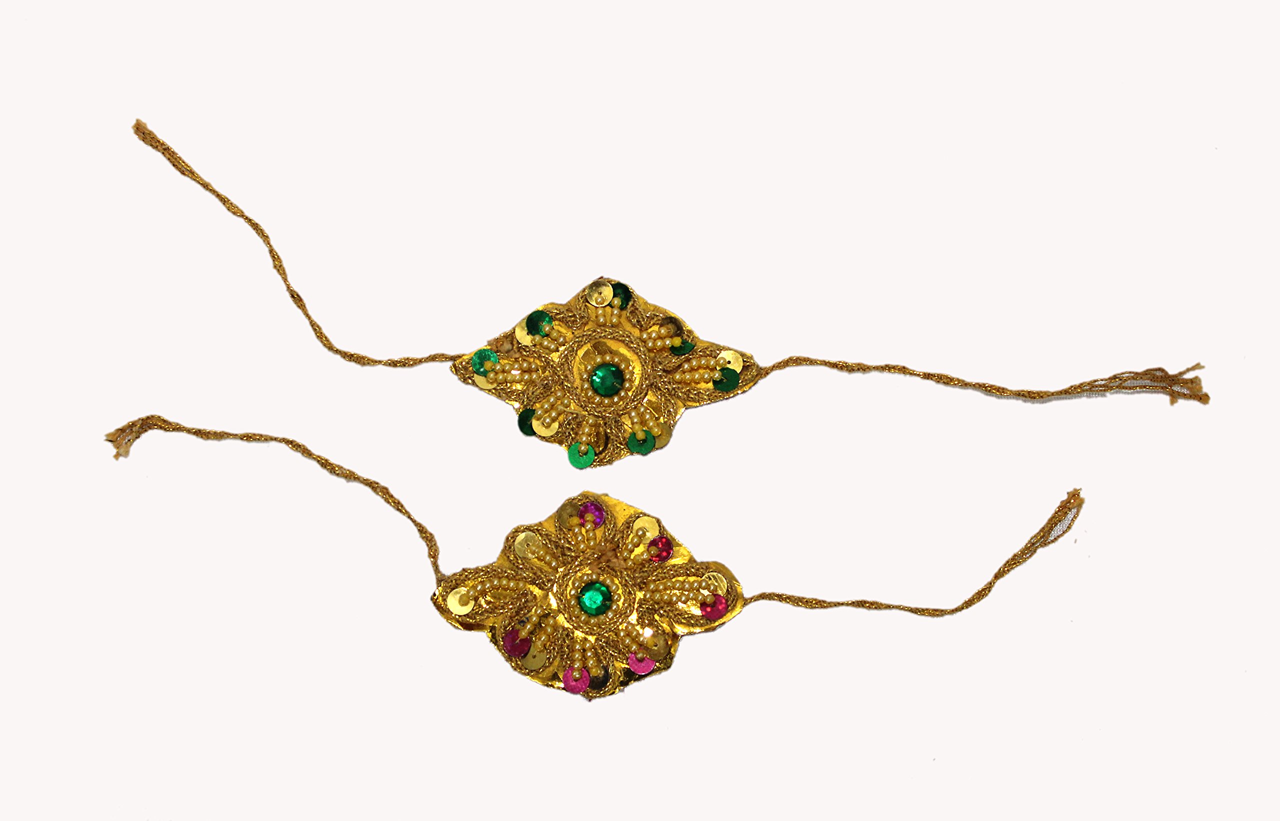 Kaku Fancy Dresses Mythological Character Costume Bajuband for Kids (3 Pair) 6 pieces - Multicolor, 3-8 Years | Bajuband Accessories | Bajuband for Fancy Dress