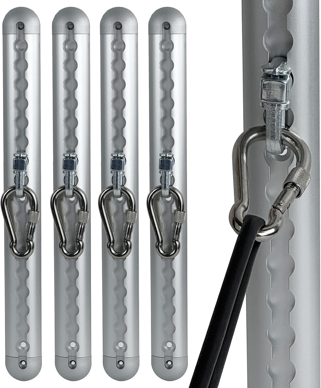 Adjustable Resistance Band Wall Anchor Set, Wall Mount Workout Anchors with Rails and Cars for Exercise Bands & Suspension Straps & Body Weight Straps & Strength Training & Home Workouts