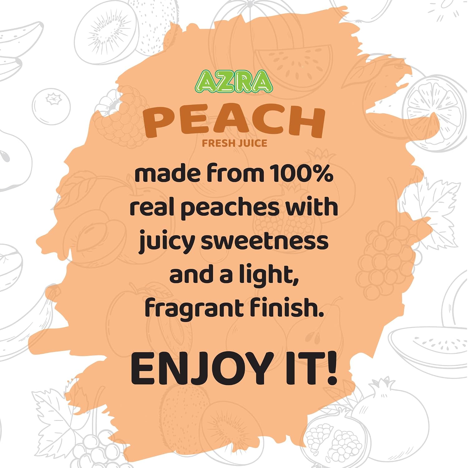 AZRA 100% Peach Juice 500 ml Can (Pack of 12) – Fresh Peach Fruit Juice Beverages No Added Sugar – Healthy Drinks for Adults and Kids – Real Fruit Juice Variety – 100 Percent Juice 16.9 fl oz