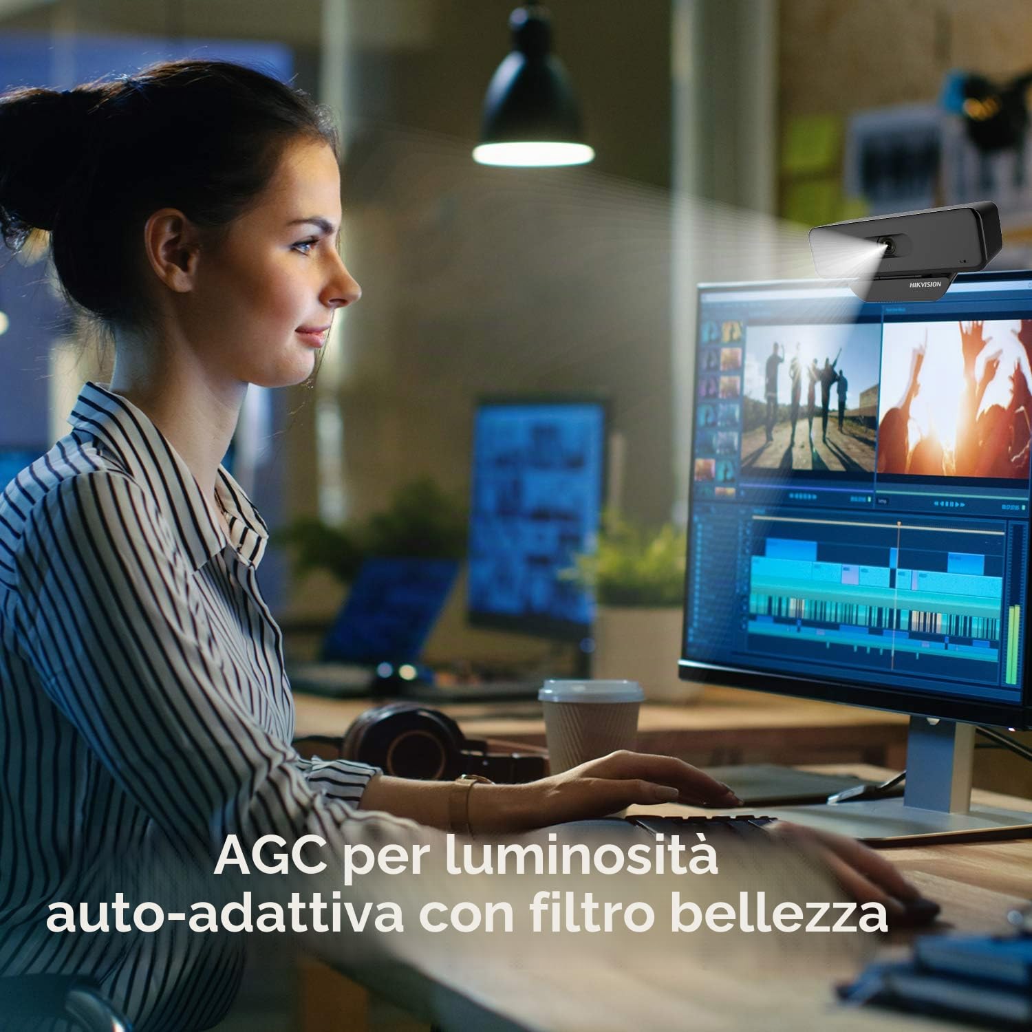 Hikvision DS-U18 - Webcam professionale da 8 MP con microfono integrato per streaming dal vivo