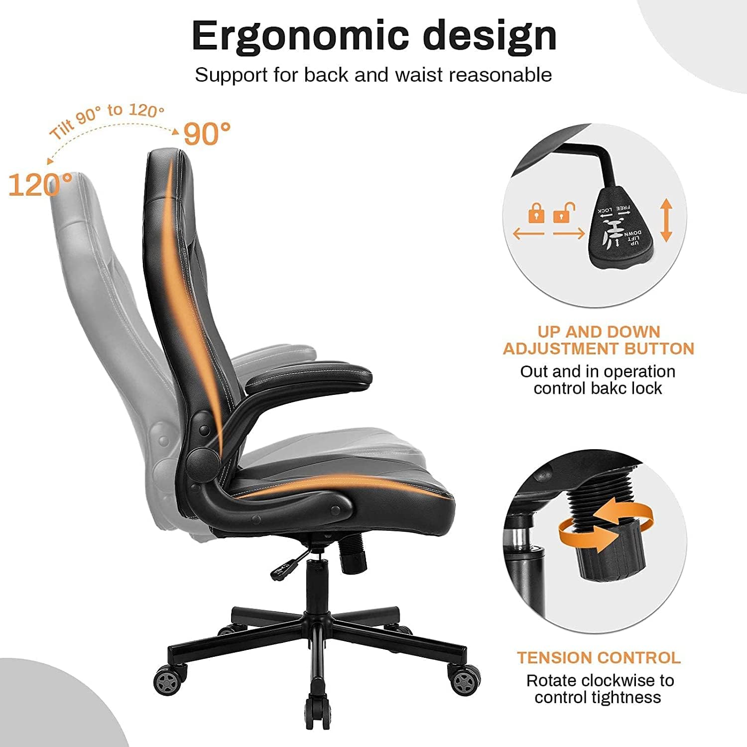 Chair with flip-up armrests in action