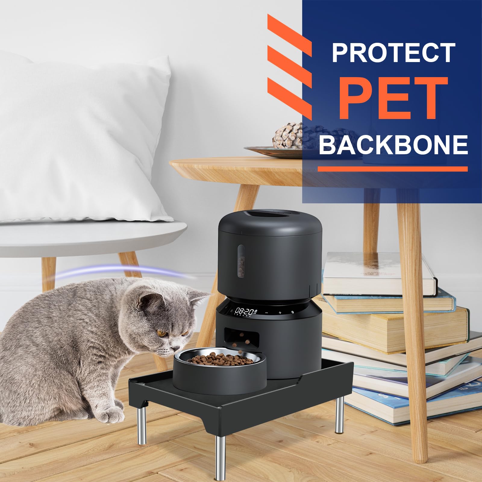 Beautyflier Soporte elevado para comedero de perros, soporte elevado para comederos automáticos de gatos y perros, soporte dispensador de cuenco de agua para perros, soporte ajustable, se adapta a