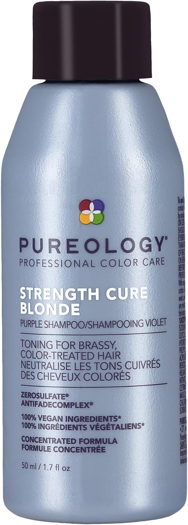 Pureology Strength Cure Blonde Purple Shampoo - For Blonde & Lightened Color-Treated Hair, Tones & Fortifies Brassy Hair, Sulfate-Free & Vegan