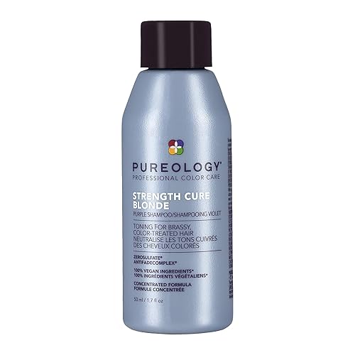 Pureology Champú morado rubio Strength Cure  Para rubio y teñido aclarado  Tonifica y fortalece el cabello cobrizo  Sin sulfato  Vegano