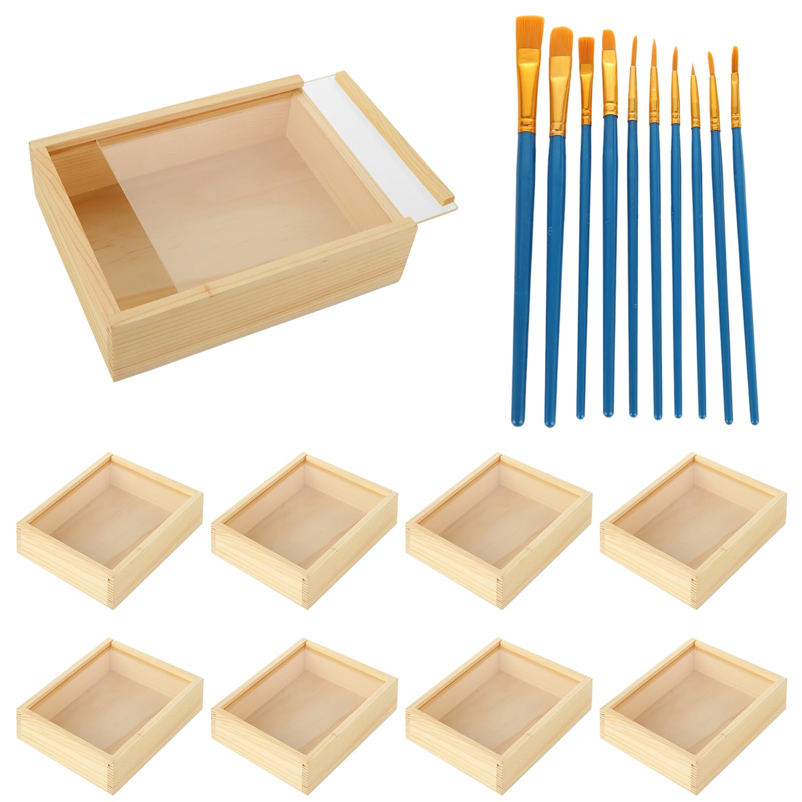 Amazon.com: SHUESS 12 Pack Unfinished Small Wood Boxes, Craft Wooden ...
