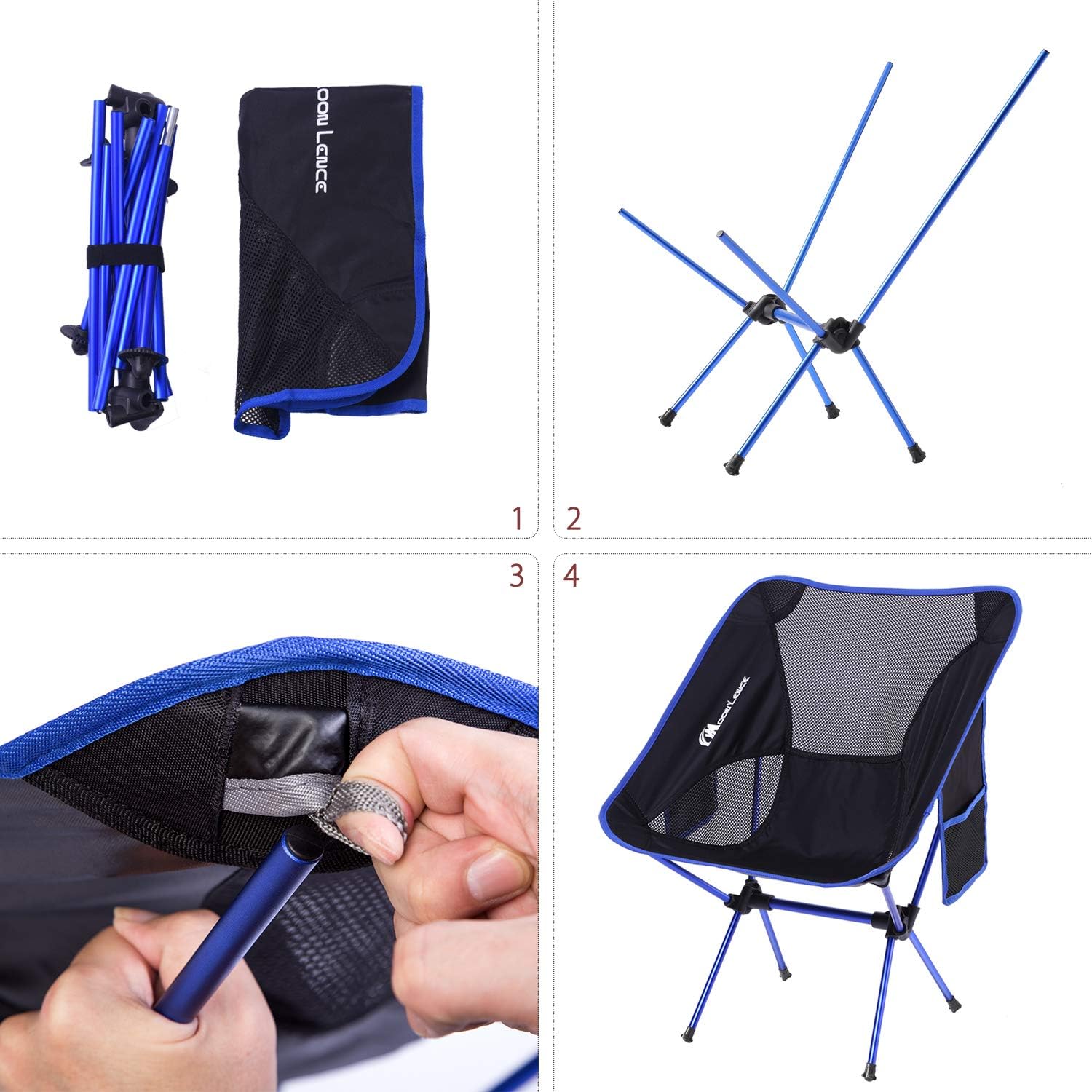 MOON LENCE Outdoor Ultralight Portable Folding Chairs with Carry Bag Heavy Duty 242lbs Capacity Camping Folding Chairs Beach Chairs : Sports & Outdoors